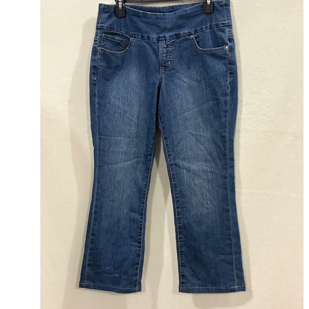 Jag Jeans Womens High Rise Bootleg Pull On Blue Denim Jeans size 10 petite